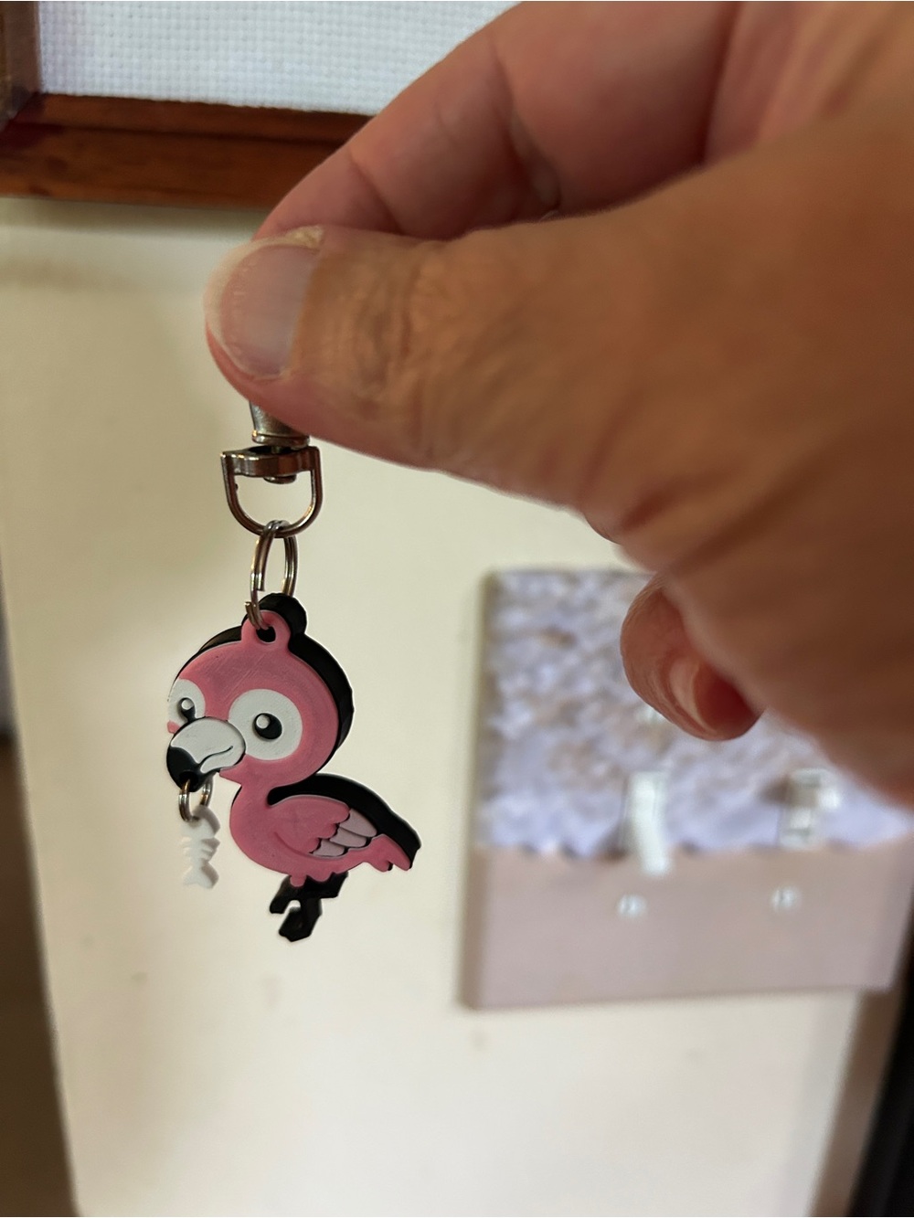 Pink Flamingo Bird Keychain Charm - Unbranded